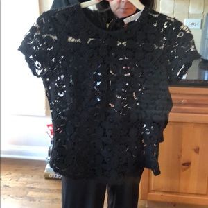 Trendy, black lace, blouse